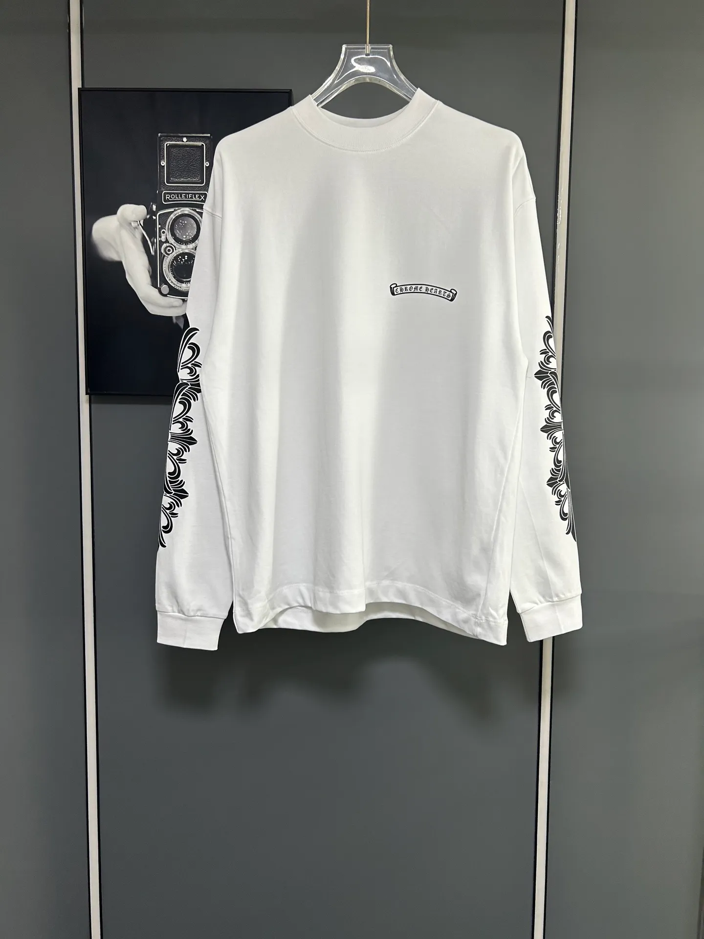P230 2026 new (exclusive) Chrome Hearts autumn and winter limited edition heavyweight high-weight long-sleeved T-shirt, customized Dreamweaver Yayun ribbed cotton designer concept style Fabric: Heavy 380g Size: S M L XL Color: White